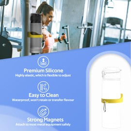 HXD-ERGO Magnetic Water Bottle Holder for Gym - Attach to Most Metal Equipment, Sports Water Bottle Holder with Carabiner Clip for Backpack, Hiking, Camping - Outdoor Activities Gear