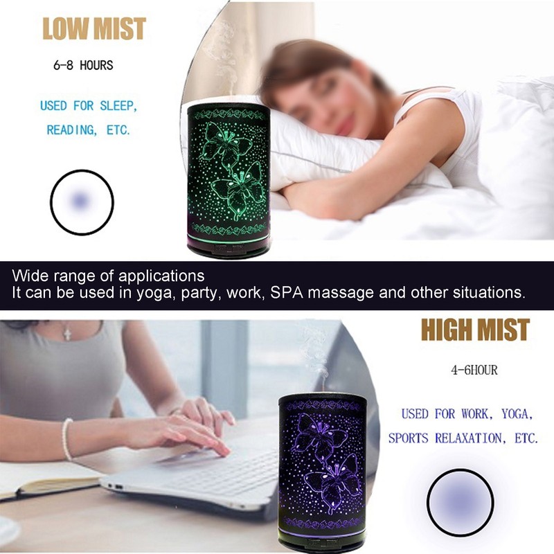 100ml Butterfly Pattern Essential Oil Diffuser Household Automatic Aroma Diffuser