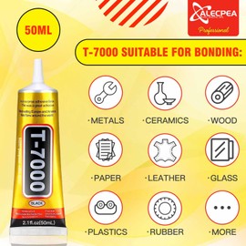 ALECPEA Upgrade T-7000 Black Adhesive Glue - 50ml | High-Performance Waterproof Adhesive for Precision Repairs, Perfect for Phone, Electronics, Jewelry, and Crafts