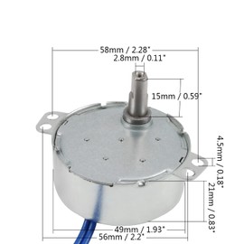 Fielect Synchronous Motor AC 110V 5-6RPM Turntable Motor CW/CCW Direction 4W TYC-50 Double Flat Tapping Shaft