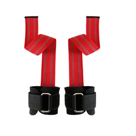HOUSON Lifting Straps Strength Training Lifting Straps with Wrist Pad for Strength Training, Bodybuilding, Fitness - Deadlift Straps - Professional Lifting Straps Red