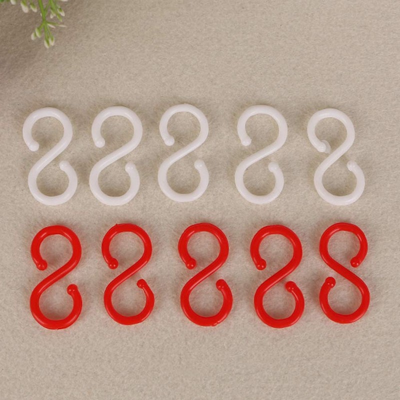 Healifty Plastic S-shaped Hooks Hangers Kitchen Bathroom Spoon Towel Clothes