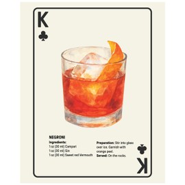 Shuffle Club Co - Póster de Negroni del Rey de los Clubes, sin marco, 8 x 10