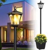 ILANCK 64 Inch Solar Lamp Post Light with Planter, 60