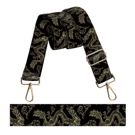 DZTLAO Wide Purse Strap Replacement Crossbody, Funny Shoulder Strap Adjustable, Cute Bag Strap for Women Guitar Purses Gold Gragon