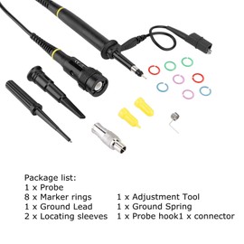 BNC Oscilloscope Probe Head 250MHz 100X High Voltage Oscilloscope Probe 2000Vp-p P4250 Oscilloscope Accessory Test Lead Set