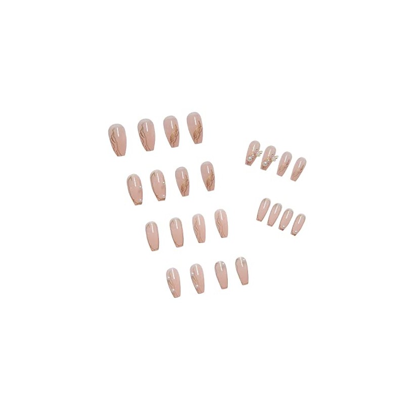24 Pcs Beautiful and Lovely Sheer Sheer Butterfly Girly Nails