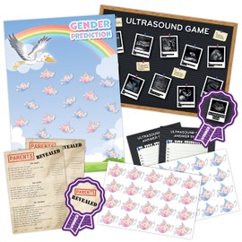 Gender Reveal Party Game Pack – GENDER PREDICTION | PARENTS REVEALED | ULTRASOUND GAME | 20 Player/Teams | for Gender Reveal Party | can be used as baby shower games | gender reveal decoration
