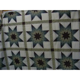 Springs Creative Products Cheater Quilt Top Material By The Yard,90" wide,"Starlast Hunter and Burgundy"