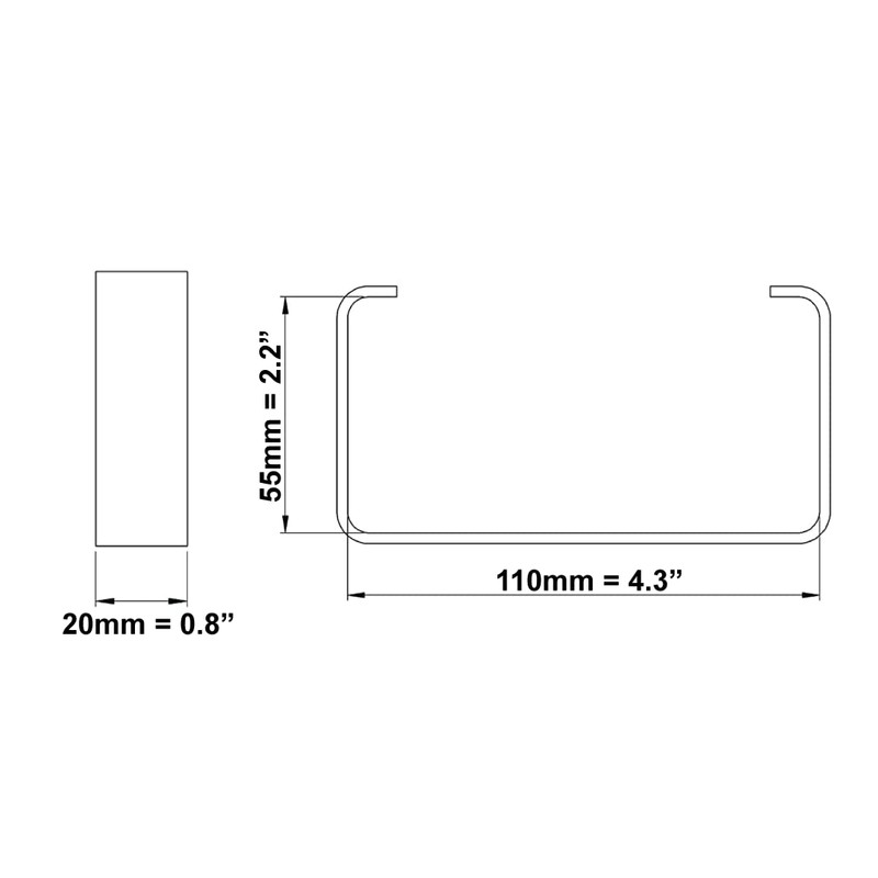 110x55mm / 4x2 inch Rectangular Ducting Ventilation Mounting Clip -