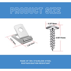 200 Pcs Wire Fence Clamps Stainless Steel Agricultural Fencing Clips with 200 Pcs Stainless Steel Screws Fence Clips for 12-16 Gauge Welded Wire to Vinyl,Wood or Metal Fence or Christmas Tree(200)