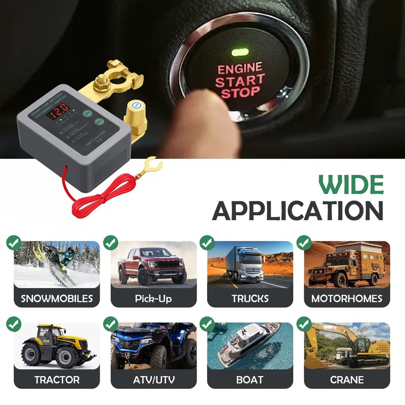 DZG Remote Battery Disconnect Switch DC 12V 240A Anti-Theft Car