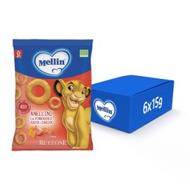Mellin Anelli di Pomodoro, Zucca e Carota, ilReLeone, Snack Biologico,6x15g