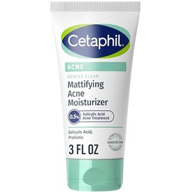 Cetaphil Face Moisturizer, Gentle Clear Mattifying Acne Moisturizer With 0.5% Salicylic Acid, Hydrates and Treats Sensitive Acne Prone Skin, Skin Care for Sensitive Skin, 3oz