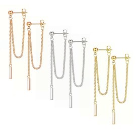 3 Pairs Of Long Earrings, Simple Drop Earrings, Fashionable Design Earrings, Women’S Jewelry, Clothing Accessories
