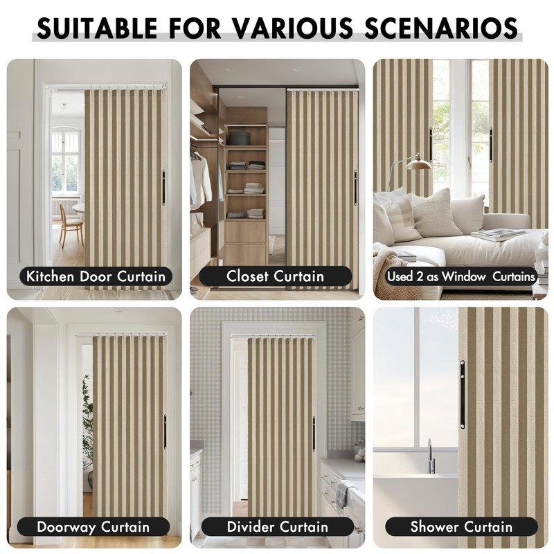 MIULEE Accordion Style Magnetic Folding Door Curtains for Doorways/Closet, Room