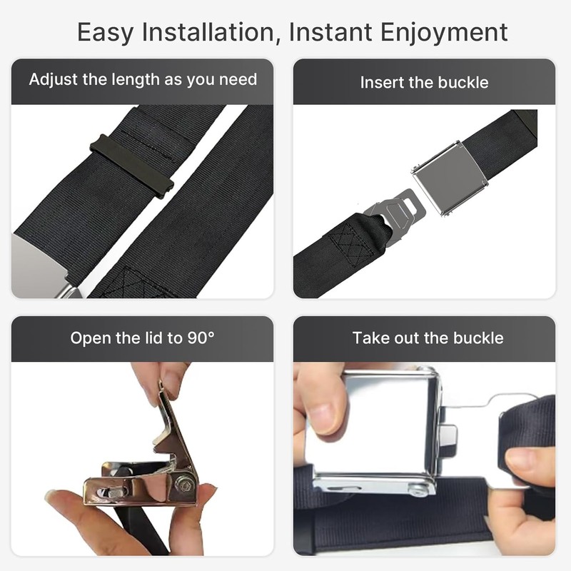 2-in-1 Airplane Seat Belt Extender, 7-31" Adjustable Length, Fits All