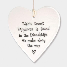 New Ceramic Hanging Heart - Truest happiness is friend s 2047