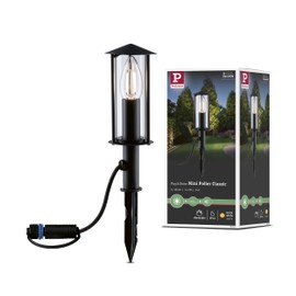 Paulmann Mini Poller 94323 Plug & Shine LED Outdoor Light Mini Bollard Classic IP44 Including 1 x 2 Watt Dimmable Clear Metal 3000 K E14 2 W Anthracite