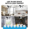 Bell+Howell Socket Breeze Deluxe, Small Ceiling Fan with LED Light