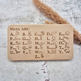 ABC Breakfast Board | Gift for First Day of School, Preschool | School Cone | First Day of School | 22.5 x 12.5 cm | Pohmer Design