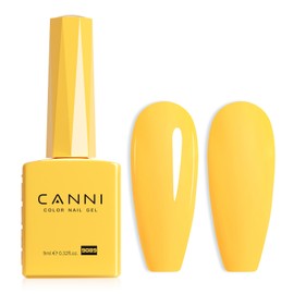 CANNI Yellow Gel Nail Polish, 1Pcs Neon Yellow Gel Polish Bright Pastel Butter Yellow Color Nail Polish Gel High Gloss Soak Off U V Gel Nail French Nail Manicure Salon DIY