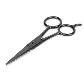 GLOGLOW Tijeras de Belleza para Vello Facial Negro, 12.2cm | Cortador de acero inoxidable con tornillo ajustable, puntas seguras, recorte de cejas y v