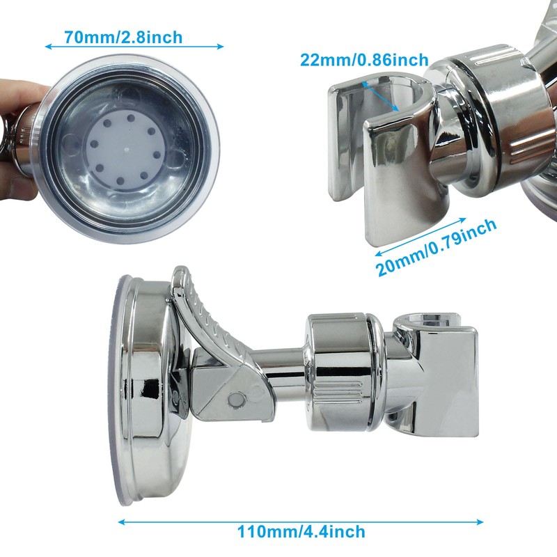Moicstiy Adjustable Shower Head Holder, Removable Suction Cup Handheld Shower