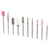 10 Pcs Nails Drill Bit Set Portable Remove Polishing Nail