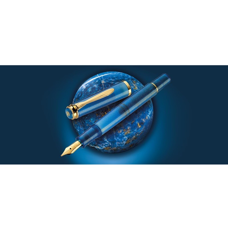 Pelikan EF Fountain Pen, Ultra Fine Point, Classic Golden Lapis