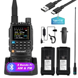 TIDRADIO TD-H3 GMRS Radio，Air Band and NOAA Weather Receiver & Scan Radio Rechargeable Long Range Handheld Radio 1 Pack-Black