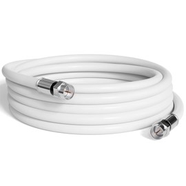 THE CIMPLE CO 35 Foot White - Solid Copper Coax Cable - RG6 Coaxial Cable with Connectors, F81 / RF, Digital Coax for Audio/Video, Cable TV, Antenna, Internet, & Satellite, 35 Feet (10.5 Meter)