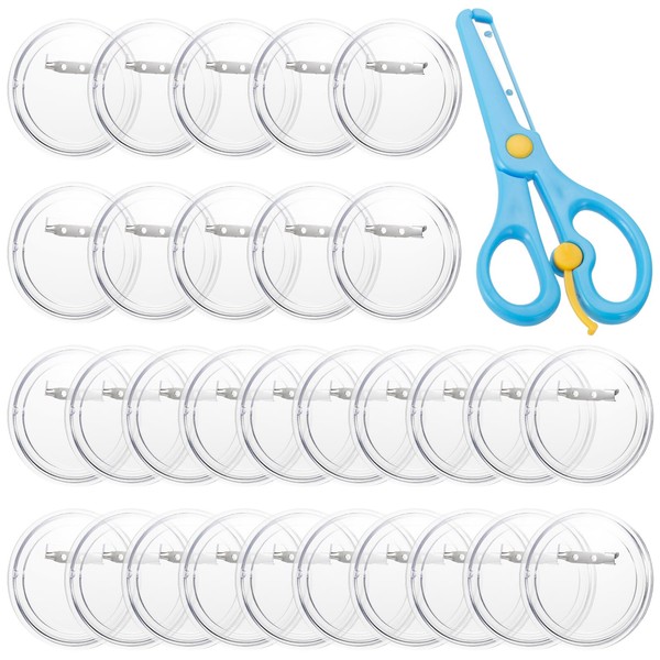 30Pcs Clear Button Pin Design Badges, Acrylic Badge Making Kit,