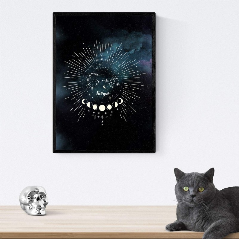 Nacnic Poster with the constellation Scorpius. Poster with zodiac symbol