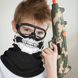 Jomixa Safety Goggles Protective Goggles Compatible with Nerf Guns for Kids &Teens, Team Color Options (Blue+Red+White+Black)