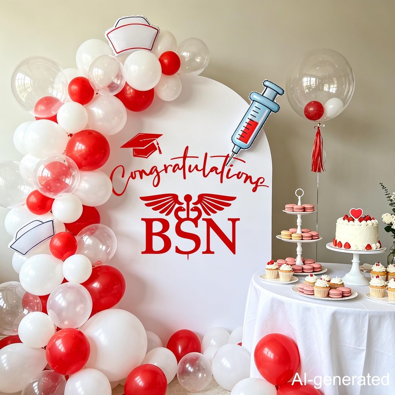Congratulations BSN Wall Decal, Nurse Graduation Decorations, Nursing School Graduation