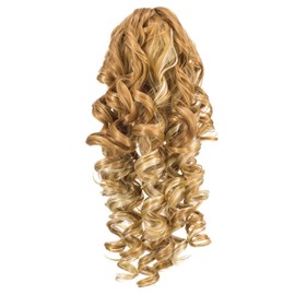 (Blonde Mixed-27H613 ) - SWACC 30cm Short Screw Curls Claw Clip Ponytail Extensions Synthetic Clip in Drawstring Curly Ponytail Hairpiece Jaw Clip Hair Extension (Blonde Mixed-27H613 )