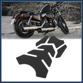INFINAUTO Motorcycle Fuel Tank Protector 3D PVC Rubber Pad Black Stylish Design