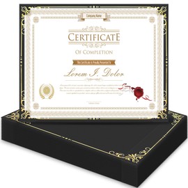 HAUTOCO 30 Packs Single Sided Certificate Holders, Award Certificate Covers with Gold Foil Border Black Diploma Holders for Letter Size 8.5 x 11 Cardstock, Graduation, Documents
