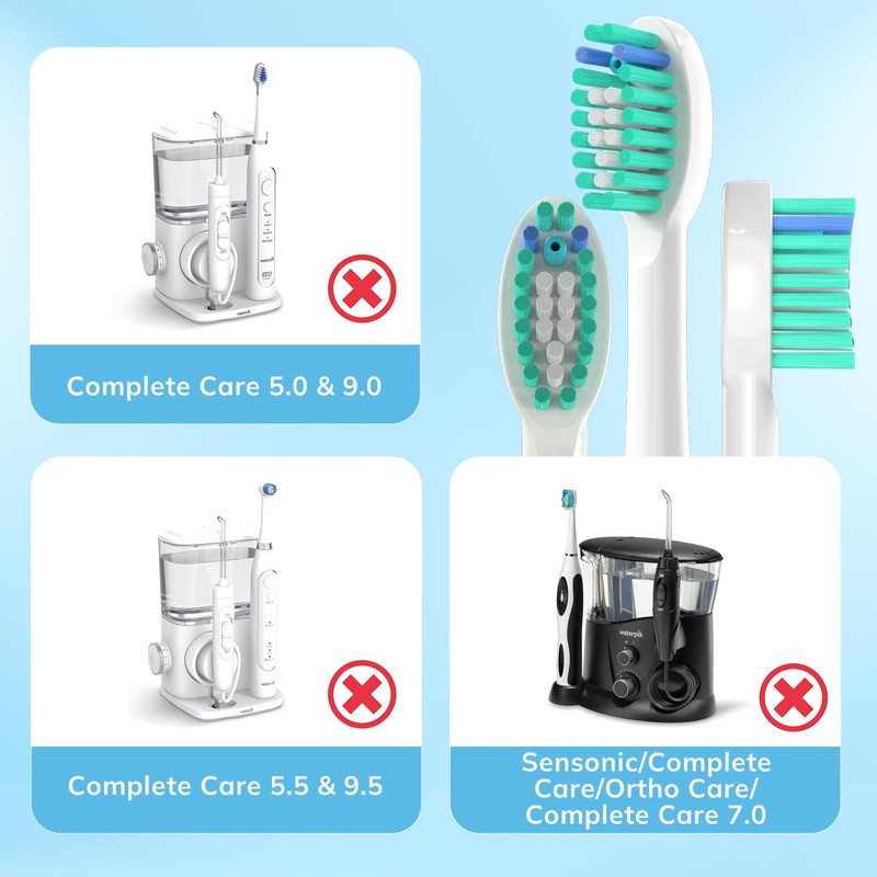 6 Pack Topkitfice Replacement Flossing Toothbrush Heads with Covers Compatible