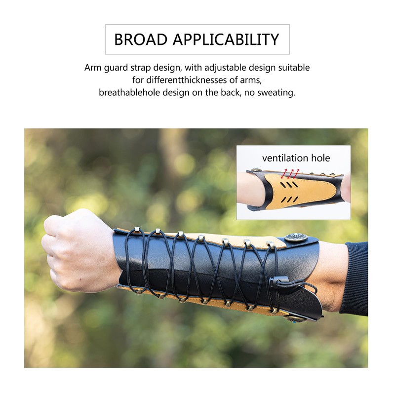 Prespollw Handmade Leather Arm Guard & Shooting Glove - Adjustable