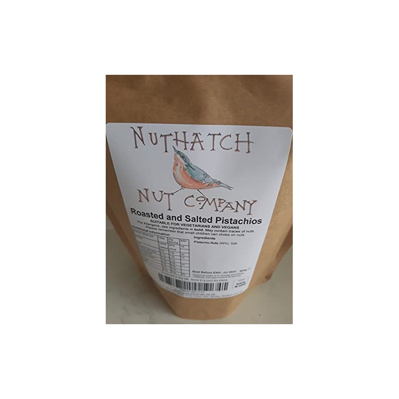 1 x 500g Nuthatch Nut Company Roasted and Salted Pistachio