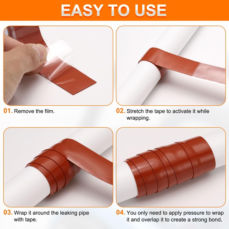 uxcell Self Fusing Silicone Tape, 2" x 10ft Waterproof Water