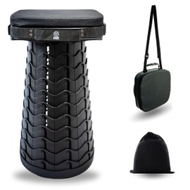 Cleverstool Portable Folding Telescopic Stool Square Retractable Lightweight & Compact | Heavy Duty for Camping, Fishing, Hunting, BBQ | Easy to Carry & Store