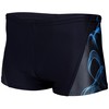 Aquarti Men's Short Striped Swimming Trunks, 16201 Black/Blue, 3 XL