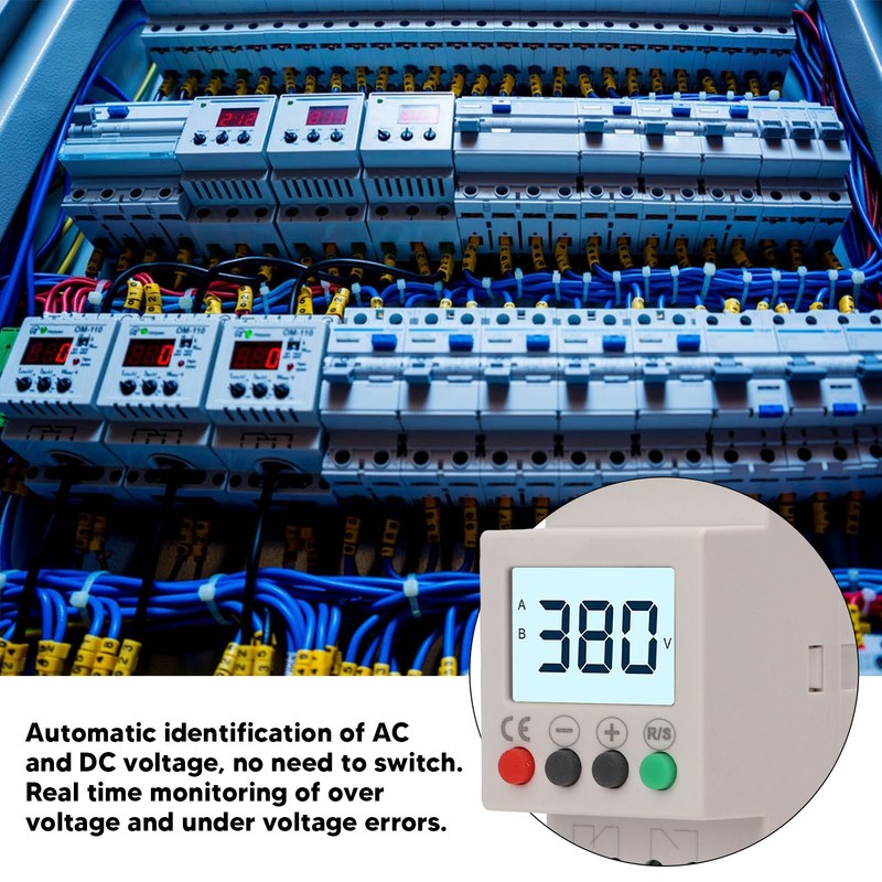Over Under Voltage Protector Protective Device 3 Phase LCD Digital