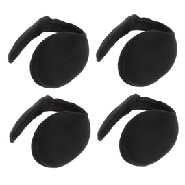 PACKOVE 4pcs Plush Ear Warmers Rear Wear Ear Muffs for Winter Outdoor Activities Men Women Black
