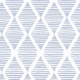 WENMER Geometric Peel and Stick Wallpaper 17.3" x 118" Striped Wallpaper Blue and White Contact Paper Geometric Self Adhesive Removable Stripe Wall Paper for Restroom Bedroom