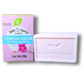 Jabón Natural con Concha Nácar y Aceite de Rosa Mosqueta, 100g                                                                                        