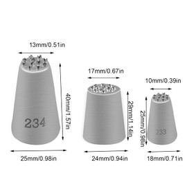 3 PCS Grass Piping Nozzle, Grass Icing Nozzle Stainless Steel Grass Icing Tips Grass Cake Piping Tip Nozzles for DIY Cake Decorating Baking Cookie Cream Cupcake